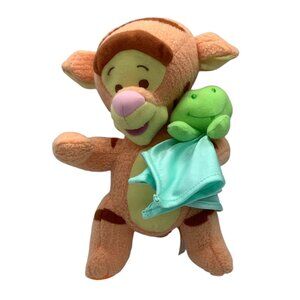 Vtg Disney Fisher-Price 2005 Tigger Plush Toy Frog & Blanket 10" Winnie the Pooh